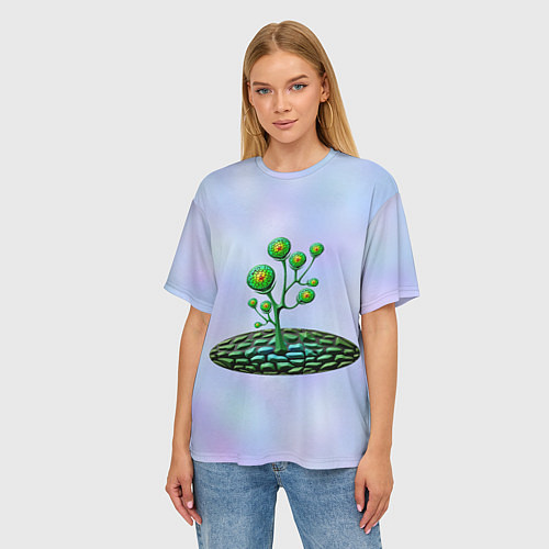 Женская футболка оверсайз Инопланетная растительная жизнь / 3D-принт – фото 3