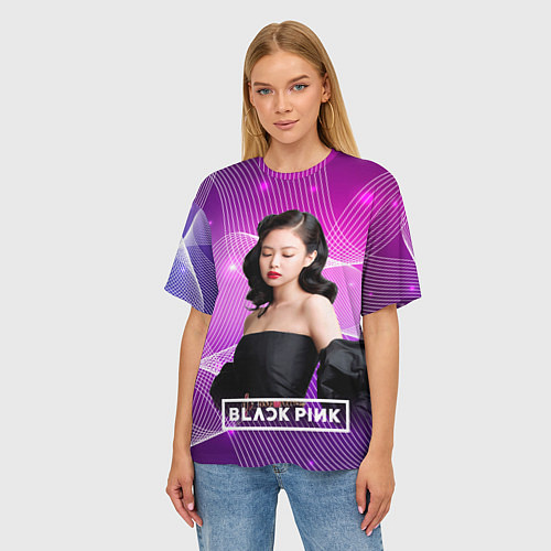 Женская футболка оверсайз BlackPink Jennie / 3D-принт – фото 3