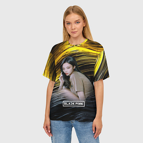 Женская футболка оверсайз Blackpink Jennie / 3D-принт – фото 3