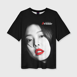 Футболка оверсайз женская Blackpink Jennie Red lips, цвет: 3D-принт