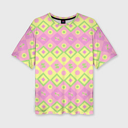 Женская футболка оверсайз Pink yellow style