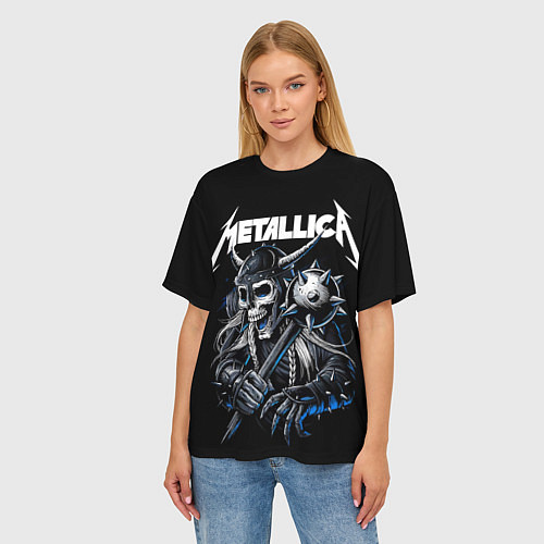 Женская футболка оверсайз Metallica - warrior / 3D-принт – фото 3