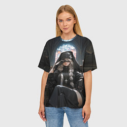 Футболка оверсайз женская Монашка 2b от нейросети, цвет: 3D-принт — фото 2