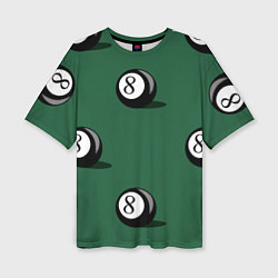 Женская футболка оверсайз Крутой бильярдист