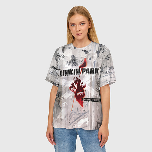 Женская футболка оверсайз Linkin Park Hybrid Theory / 3D-принт – фото 3