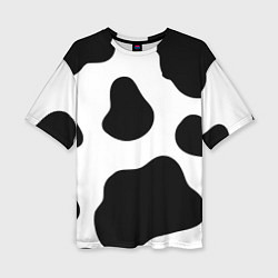 Женская футболка оверсайз Принт - пятна коровы