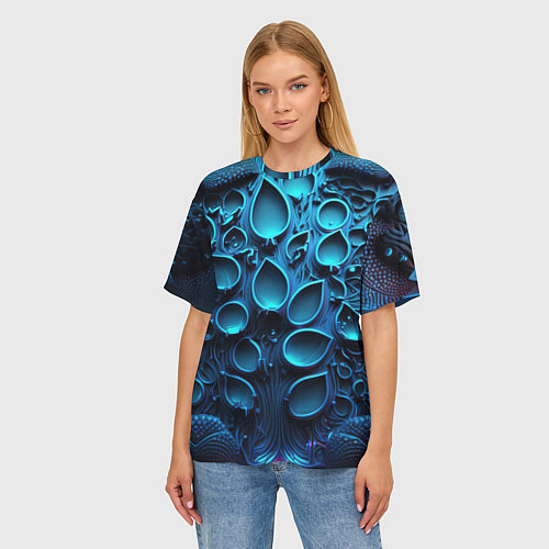 Женская футболка оверсайз Космические плиты / 3D-принт – фото 3