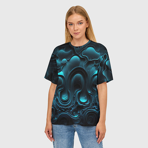 Женская футболка оверсайз Космическая текстура / 3D-принт – фото 3