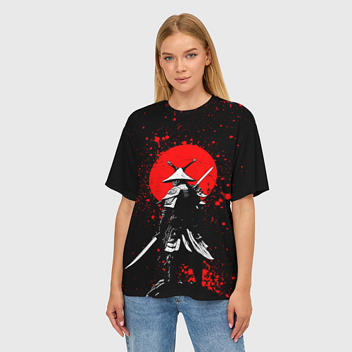 Женская футболка оверсайз Призрак цусимы - самурай / 3D-принт – фото 3