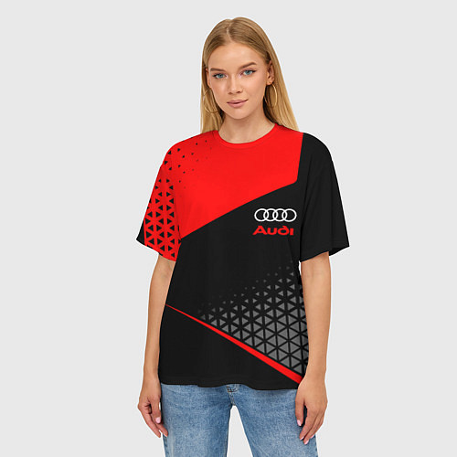 Женская футболка оверсайз Ауди - sportwear / 3D-принт – фото 3