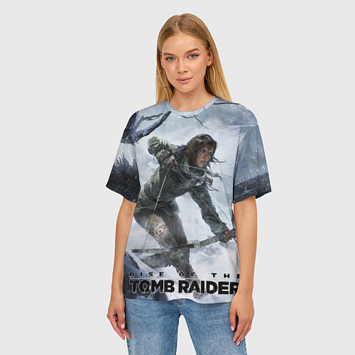 Женская футболка оверсайз Lara is hunting / 3D-принт – фото 3