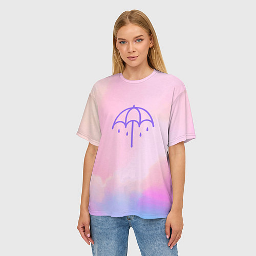 Женская футболка оверсайз Bring Me The Horizon Umbrella / 3D-принт – фото 3