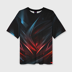 Футболка оверсайз женская Black red abstract, цвет: 3D-принт