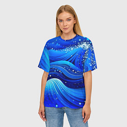 Футболка оверсайз женская Волны - текстура от нейросети, цвет: 3D-принт — фото 2