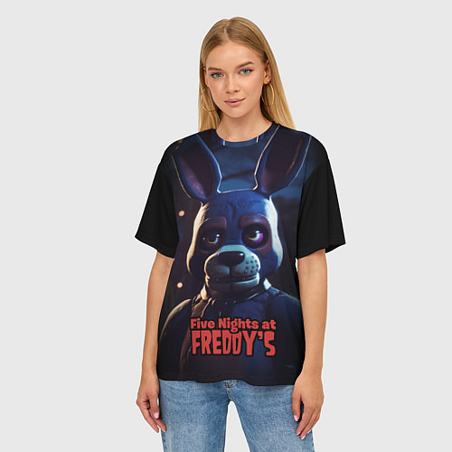 Женская футболка оверсайз Five Nights at Freddys Bonnie / 3D-принт – фото 3