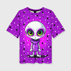 Футболка оверсайз женская Alien - purple color, цвет: 3D-принт