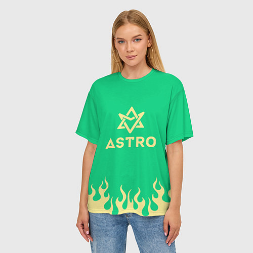 Женская футболка оверсайз Astro fire / 3D-принт – фото 3