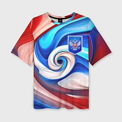 Футболка оверсайз женская Абстракция герб России, цвет: 3D-принт