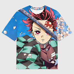 Футболка оверсайз женская Клинок рассекающий демонов Тандзиро Камадо, цвет: 3D-принт