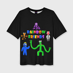 Женская футболка оверсайз Rainbow friends characters