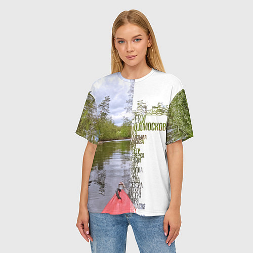 Женская футболка оверсайз Реки Подмосковья / 3D-принт – фото 3