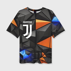 Футболка оверсайз женская Juventus orange black style, цвет: 3D-принт