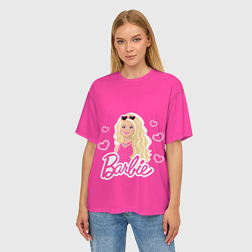 Женская футболка оверсайз Кукла Барби / 3D-принт – фото 3
