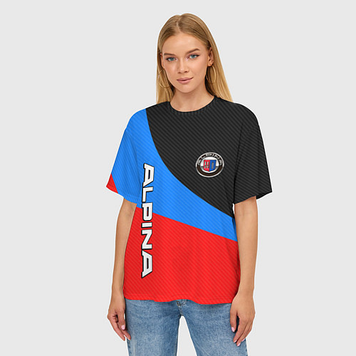 Женская футболка оверсайз Alpina - classic colors / 3D-принт – фото 3