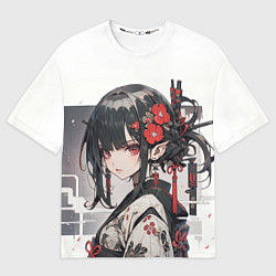 Футболка оверсайз женская Девочка в юкате, цвет: 3D-принт