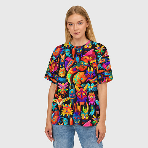 Женская футболка оверсайз Мифические монстрики / 3D-принт – фото 3