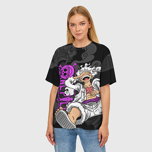 Женская футболка оверсайз One piece - Gear 5- purple / 3D-принт – фото 3