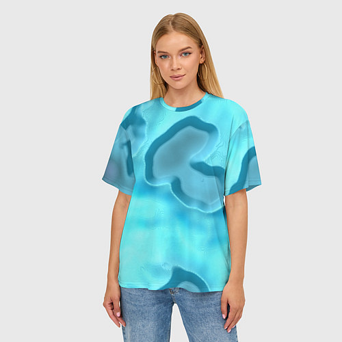 Женская футболка оверсайз Мятые облака / 3D-принт – фото 3