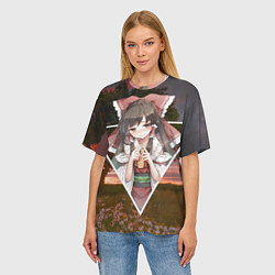 Футболка оверсайз женская Touhou Project Reimu, цвет: 3D-принт — фото 2