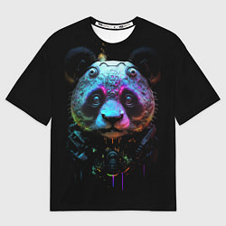 Футболка оверсайз женская Панда в стиле киберпанк, цвет: 3D-принт