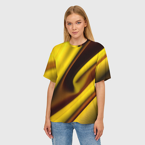 Женская футболка оверсайз Желтая футболка / 3D-принт – фото 3