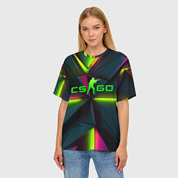 Футболка оверсайз женская CS GO green neon, цвет: 3D-принт — фото 2
