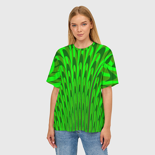 Женская футболка оверсайз Травяные стрелы / 3D-принт – фото 3