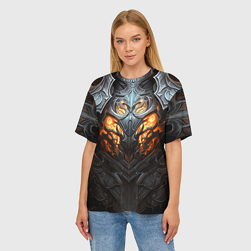 Женская футболка оверсайз Огненный доспех рыцаря Dark Souls / 3D-принт – фото 3