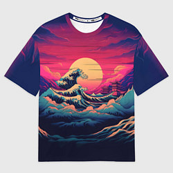 Футболка оверсайз женская Вoлна в Канагаве, цвет: 3D-принт