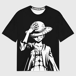 Футболка оверсайз женская Ван пис - Луффи снимает шляпу, цвет: 3D-принт