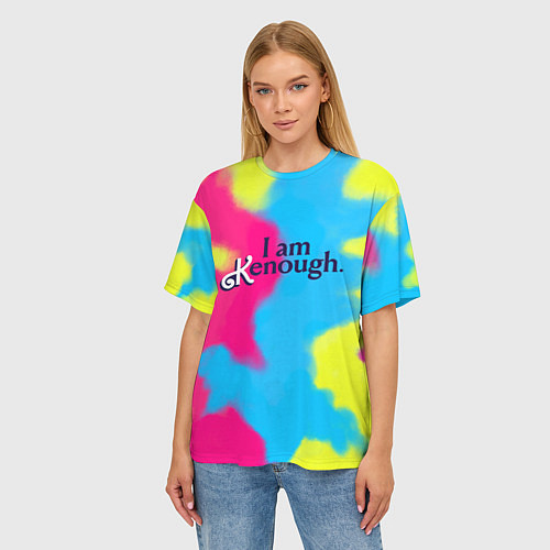 Женская футболка оверсайз I Am Kenough Tie-Dye / 3D-принт – фото 3