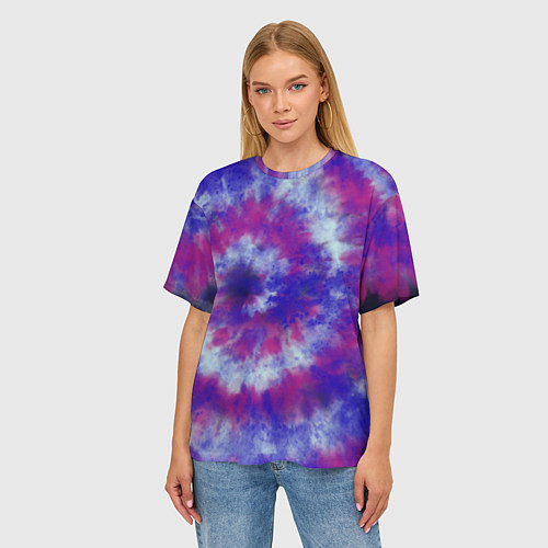 Женская футболка оверсайз Tie-Dye дизайн / 3D-принт – фото 3