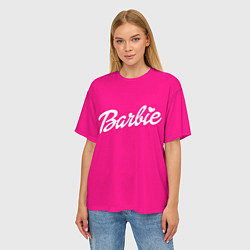 Футболка оверсайз женская Барби розовая, цвет: 3D-принт — фото 2