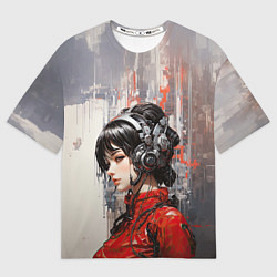 Футболка оверсайз женская Девушка-оператор, цвет: 3D-принт