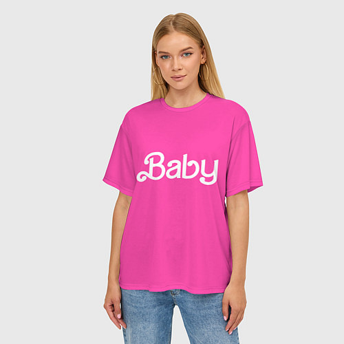 Женская футболка оверсайз Барби ребенок / 3D-принт – фото 3