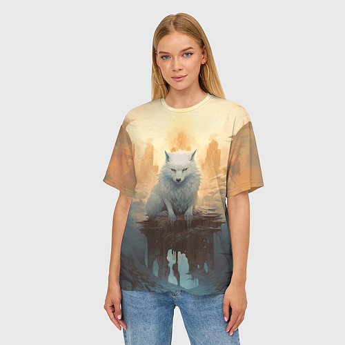 Женская футболка оверсайз Великий волк Сиф / 3D-принт – фото 3