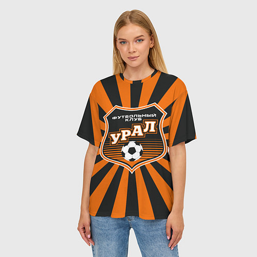 Женская футболка оверсайз ФК Урал / 3D-принт – фото 3