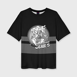 Футболка оверсайз женская Luffy gear 5 - старый мультфильм, цвет: 3D-принт