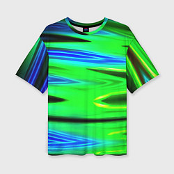 Футболка оверсайз женская Green blut geometry, цвет: 3D-принт