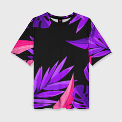 Футболка оверсайз женская Floral composition - neon, цвет: 3D-принт